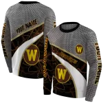 personalized western michigan broncos hexagonal mesh brown black gray hoodie best selling