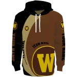 personalized western michigan broncos minimalist design brown black hoodie best selling