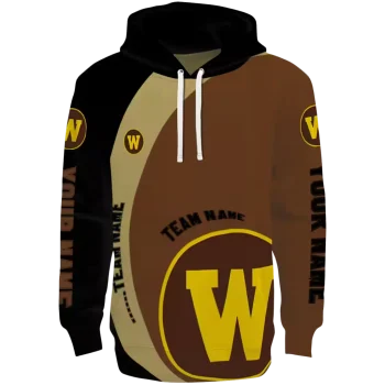 personalized western michigan broncos minimalist design brown black hoodie best selling