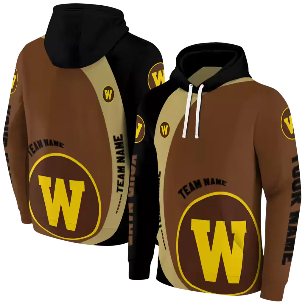 personalized western michigan broncos minimalist design brown black hoodie fashion forward personalized western michigan broncos minimalist design brown black hoodie fashion forward