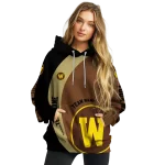 personalized western michigan broncos minimalist design brown black hoodie best selling