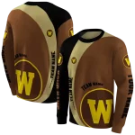 personalized western michigan broncos minimalist design brown black hoodie best selling