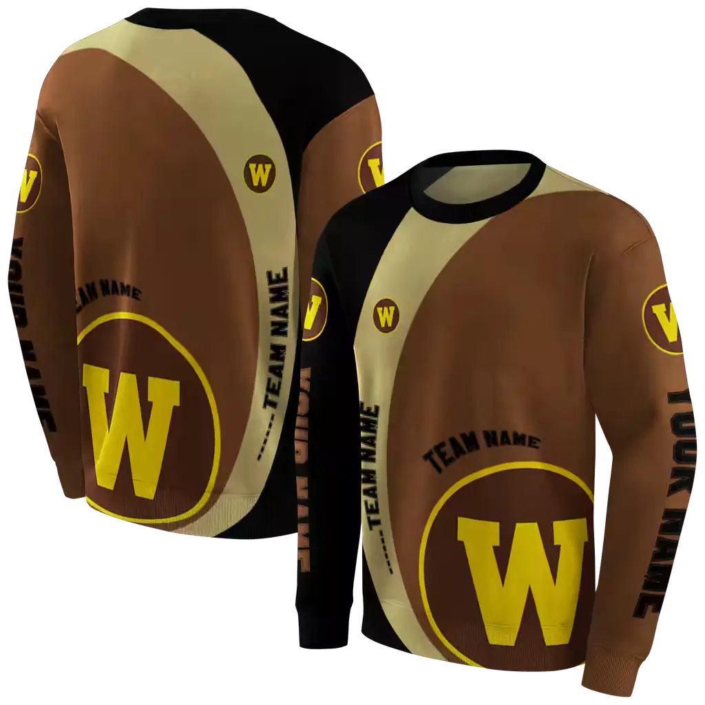 personalized western michigan broncos minimalist design brown black hoodie premium grade personalized western michigan broncos minimalist design brown black hoodie premium grade