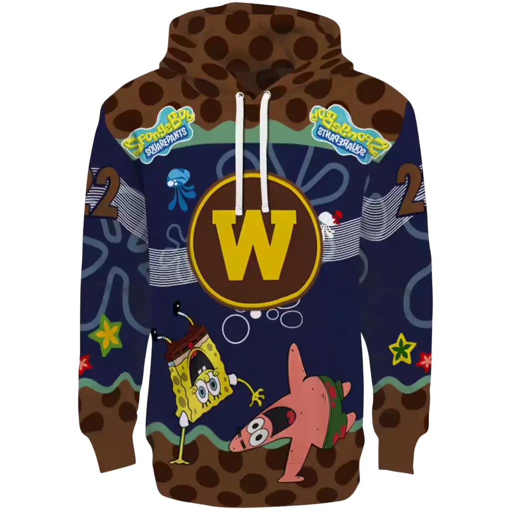 personalized western michigan broncos spongebob patrick star brown navy hoodie best selling personalized western michigan broncos spongebob patrick star brown navy hoodie best selling