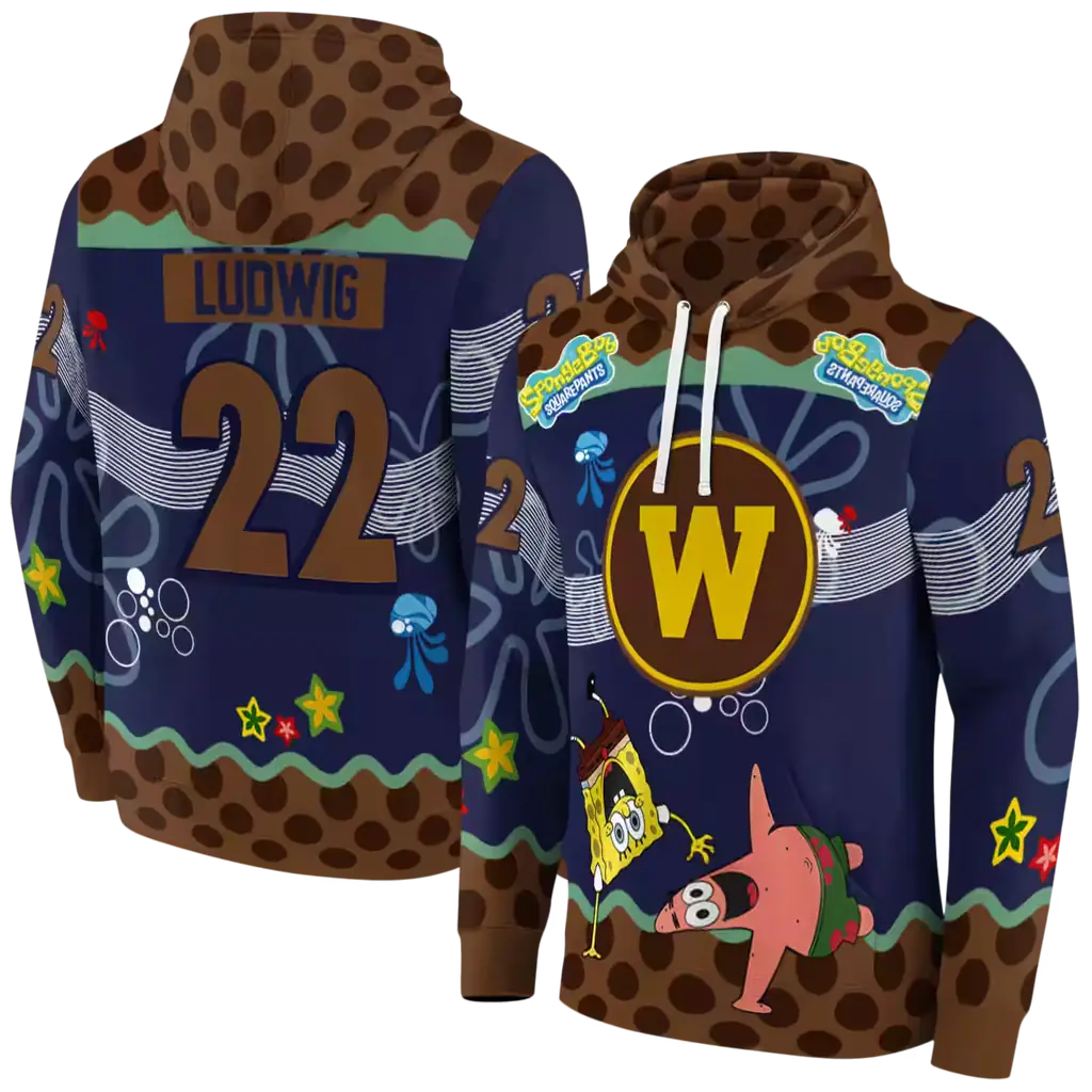 personalized western michigan broncos spongebob patrick star brown navy hoodie fashion forward personalized western michigan broncos spongebob patrick star brown navy hoodie fashion forward