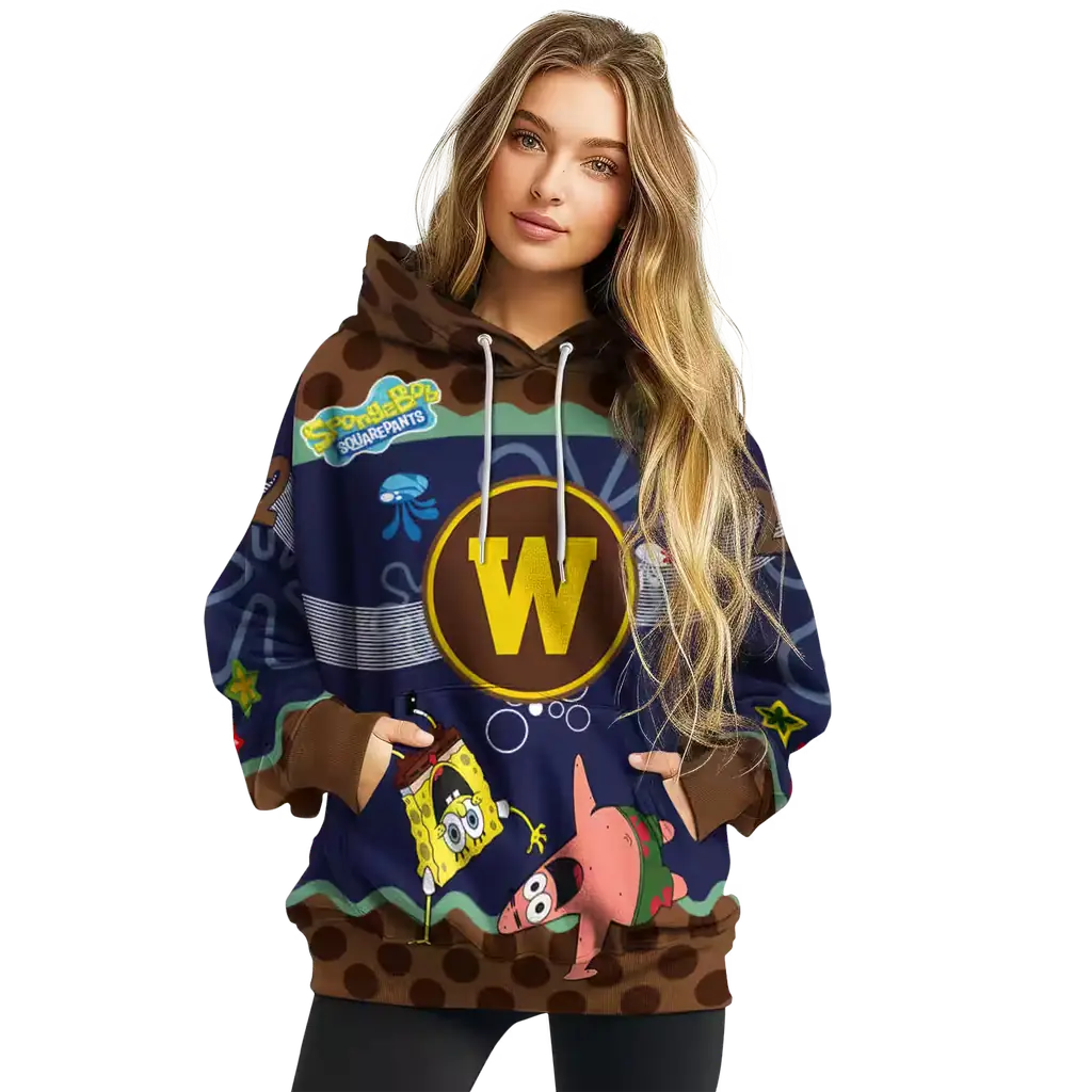 personalized western michigan broncos spongebob patrick star brown navy hoodie high quality personalized western michigan broncos spongebob patrick star brown navy hoodie high quality
