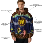 personalized western michigan broncos spongebob patrick star brown navy hoodie best selling