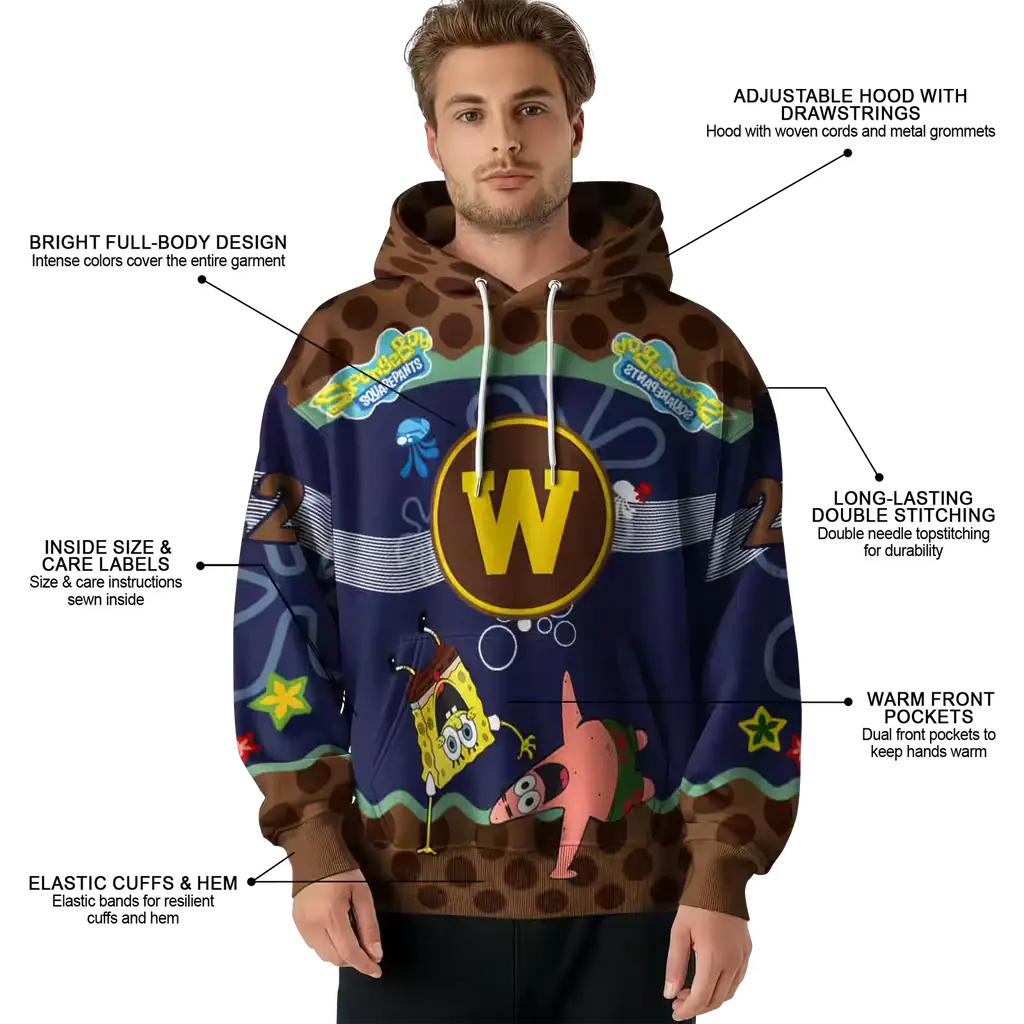 personalized western michigan broncos spongebob patrick star brown navy hoodie latest model personalized western michigan broncos spongebob patrick star brown navy hoodie latest model
