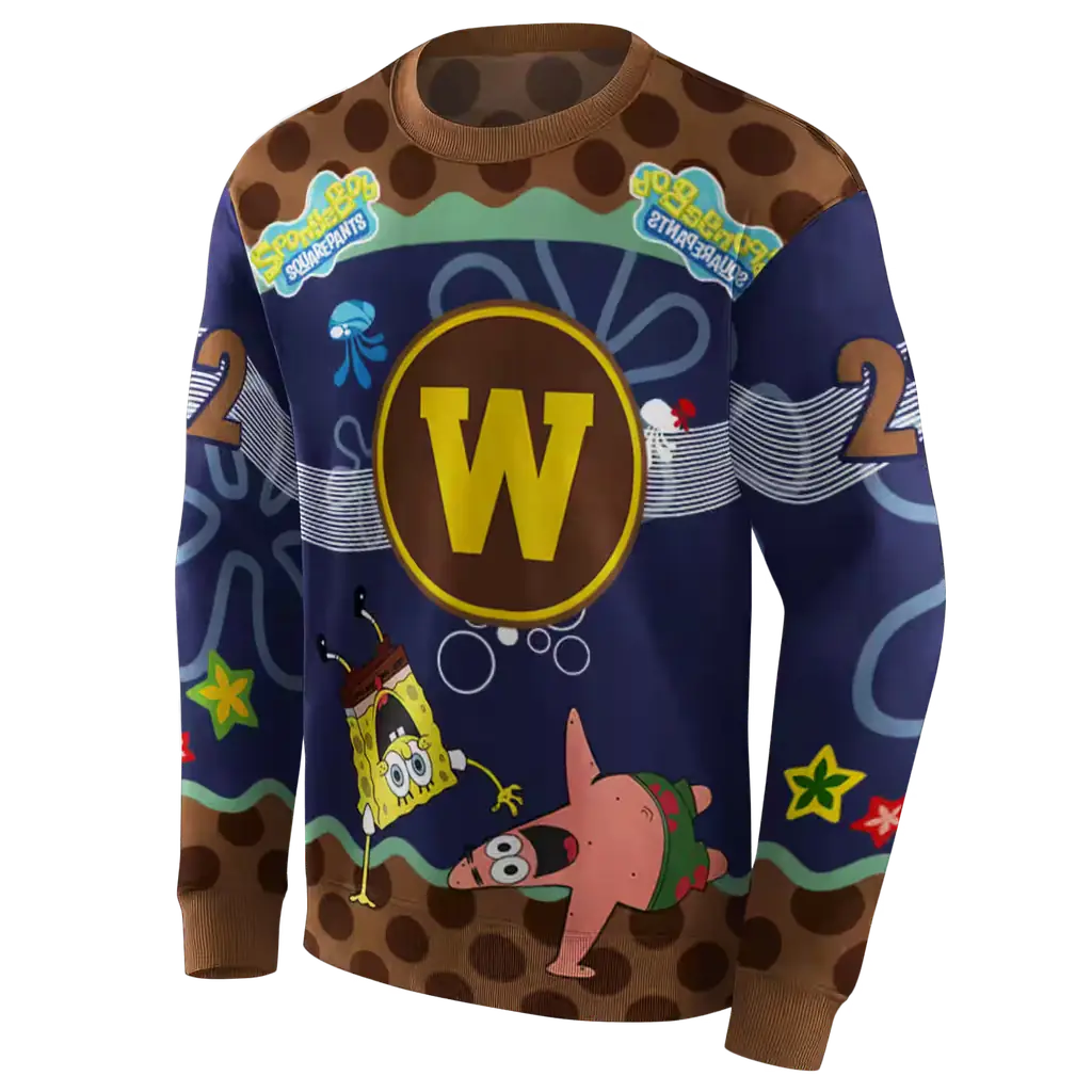 personalized western michigan broncos spongebob patrick star brown navy hoodie new arrival personalized western michigan broncos spongebob patrick star brown navy hoodie new arrival