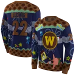 personalized western michigan broncos spongebob patrick star brown navy hoodie best selling