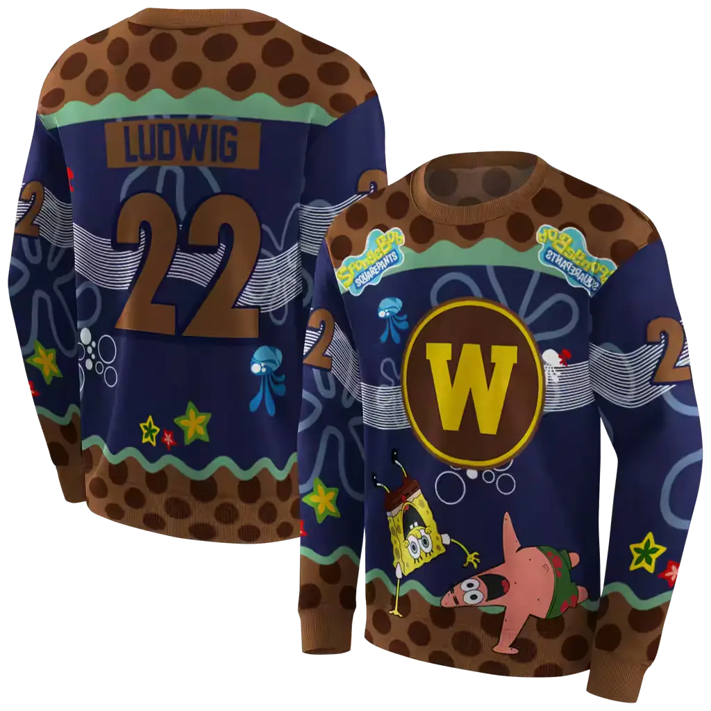personalized western michigan broncos spongebob patrick star brown navy hoodie premium grade personalized western michigan broncos spongebob patrick star brown navy hoodie premium grade
