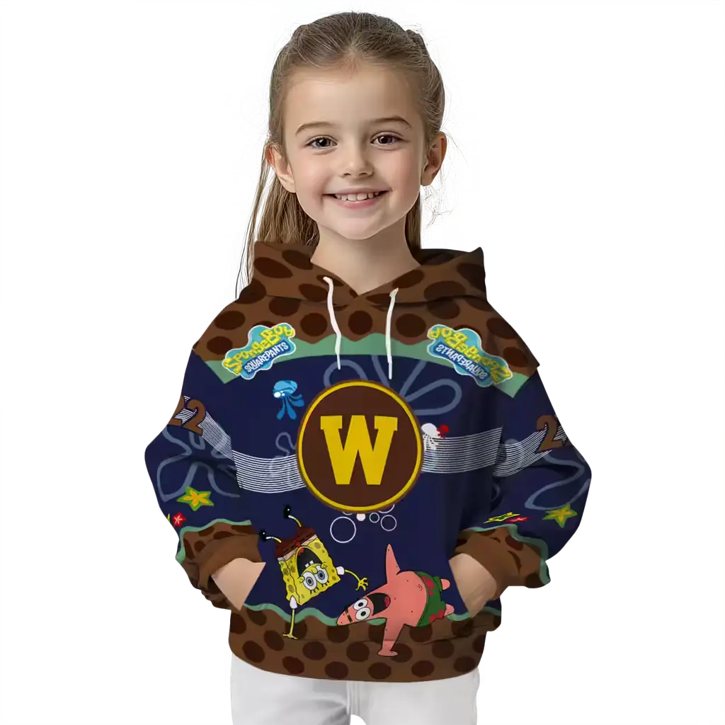 personalized western michigan broncos spongebob patrick star brown navy hoodie top rated personalized western michigan broncos spongebob patrick star brown navy hoodie top rated