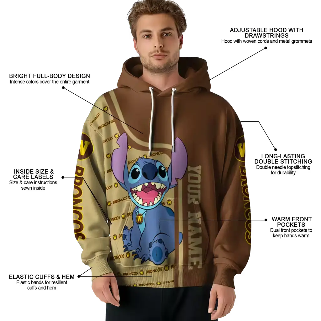 personalized western michigan broncos stitch brown hoodie latest model personalized western michigan broncos stitch brown hoodie latest model