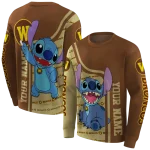 personalized western michigan broncos stitch brown hoodie best selling