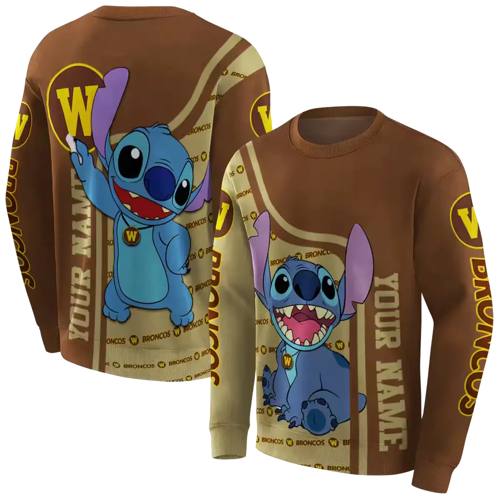 personalized western michigan broncos stitch brown hoodie premium grade personalized western michigan broncos stitch brown hoodie premium grade