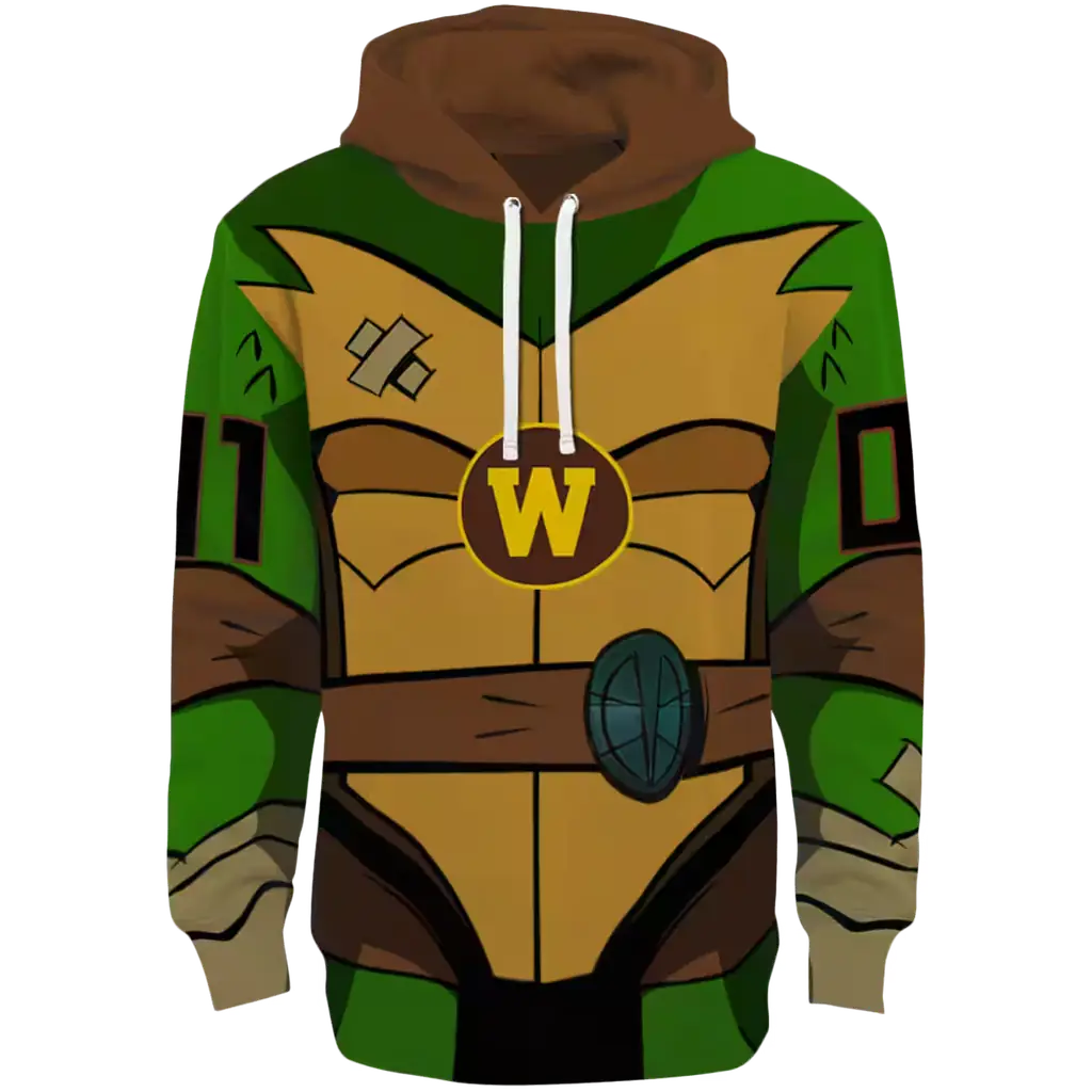 personalized western michigan broncos superhero armor brown green hoodie best selling personalized western michigan broncos superhero armor brown green hoodie best selling