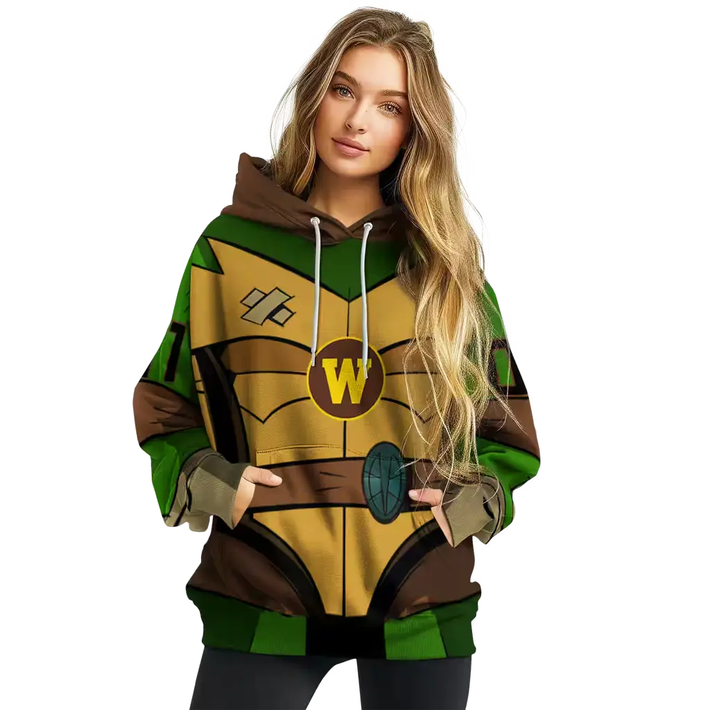personalized western michigan broncos superhero armor brown green hoodie high quality personalized western michigan broncos superhero armor brown green hoodie high quality