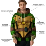 personalized western michigan broncos superhero armor brown green hoodie best selling