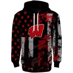 personalized wisconsin badgers distressed flag red black hoodie best selling