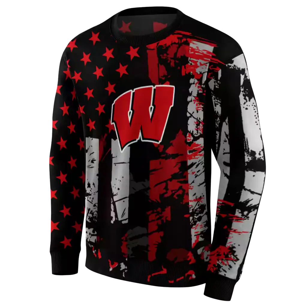 personalized wisconsin badgers distressed flag red black hoodie new arrival personalized wisconsin badgers distressed flag red black hoodie new arrival