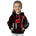 personalized wisconsin badgers distressed flag red black hoodie best selling