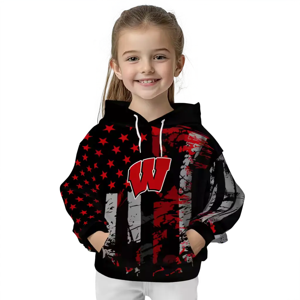 personalized wisconsin badgers distressed flag red black hoodie top rated personalized wisconsin badgers distressed flag red black hoodie top rated