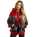 personalized wisconsin badgers flame design red hoodie best selling