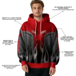 personalized wisconsin badgers flame design red hoodie best selling