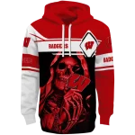 personalized wisconsin badgers grim reaper red black hoodie best selling