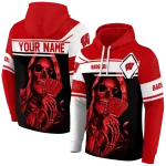 personalized wisconsin badgers grim reaper red black hoodie best selling