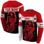 personalized wisconsin badgers grim reaper red black hoodie best selling