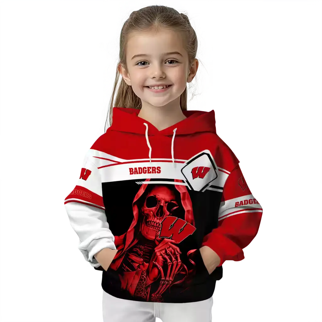 personalized wisconsin badgers grim reaper red black hoodie top rated personalized wisconsin badgers grim reaper red black hoodie top rated