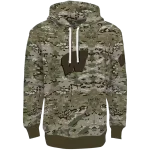 personalized wisconsin badgers military style hoodie best selling
