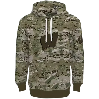 personalized wisconsin badgers military style hoodie best selling
