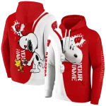 personalized wisconsin badgers peeking snoopy red hoodie best selling