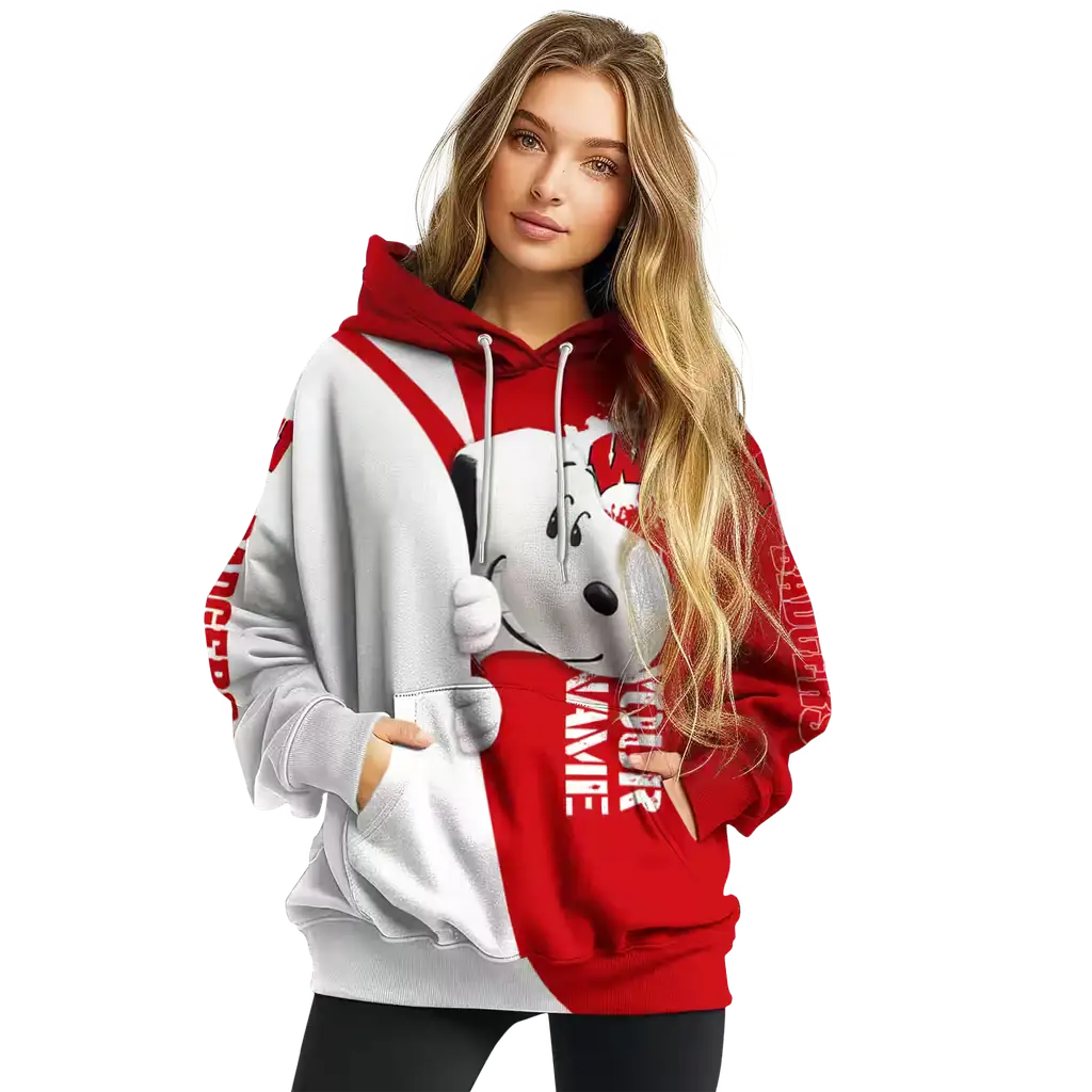 personalized wisconsin badgers peeking snoopy red hoodie high quality personalized wisconsin badgers peeking snoopy red hoodie high quality