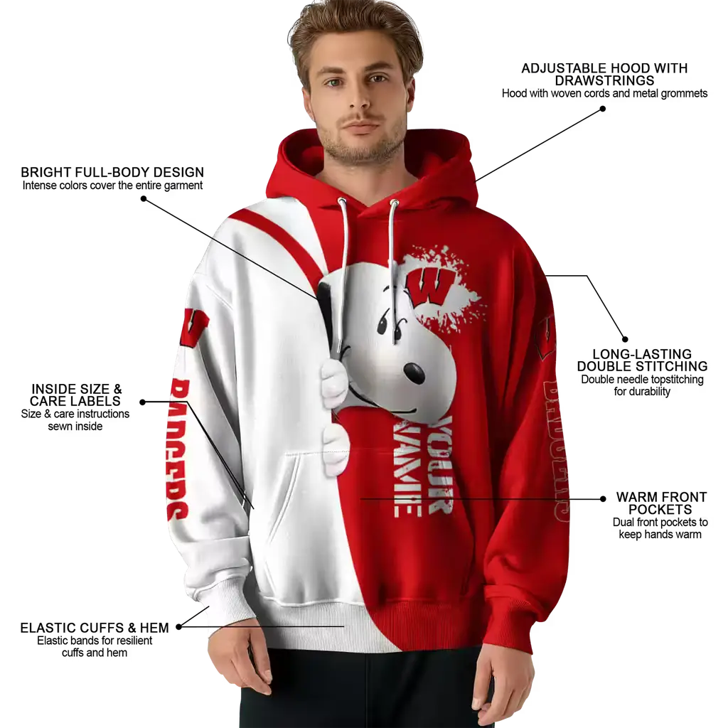 personalized wisconsin badgers peeking snoopy red hoodie latest model personalized wisconsin badgers peeking snoopy red hoodie latest model