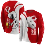 personalized wisconsin badgers peeking snoopy red hoodie best selling