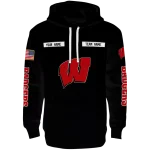 personalized wisconsin badgers punisher skull black hoodie best selling