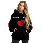 personalized wisconsin badgers punisher skull black hoodie best selling