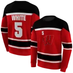 personalized wisconsin badgers striped pattern red hoodie best selling