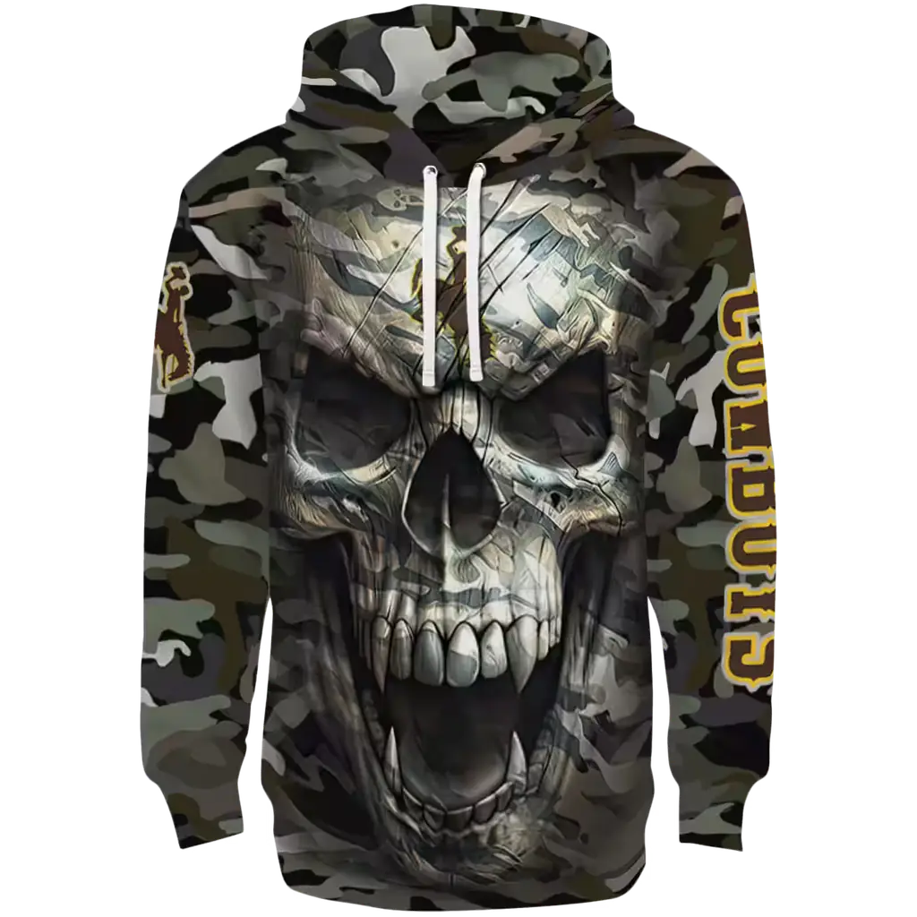 personalized wyoming cowboys camo skull hoodie best selling personalized wyoming cowboys camo skull hoodie best selling