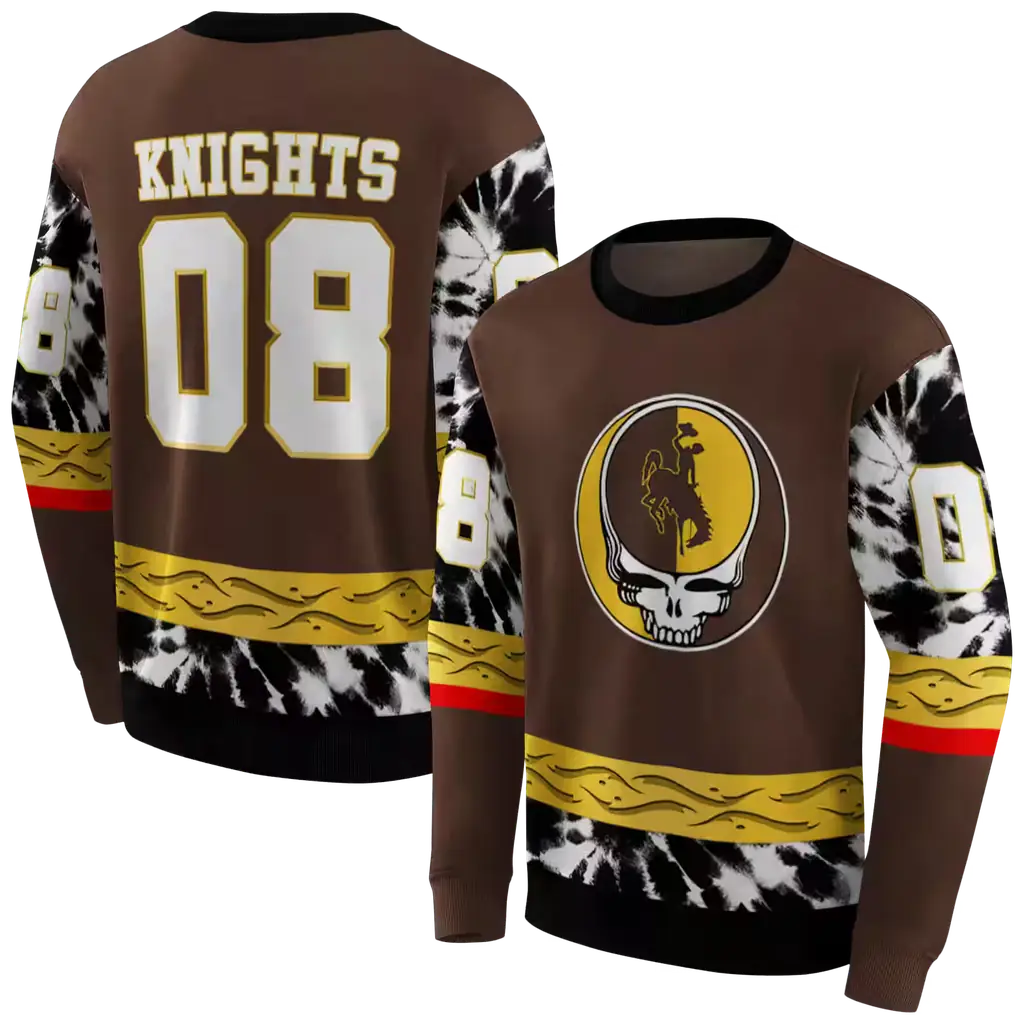 personalized wyoming cowboys grateful vibes brown hoodie premium grade personalized wyoming cowboys grateful vibes brown hoodie premium grade