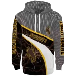 personalized wyoming cowboys hexagonal mesh brown black gray hoodie best selling