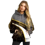 personalized wyoming cowboys hexagonal mesh brown black gray hoodie best selling