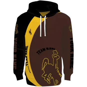 personalized wyoming cowboys minimalist design brown black hoodie best selling