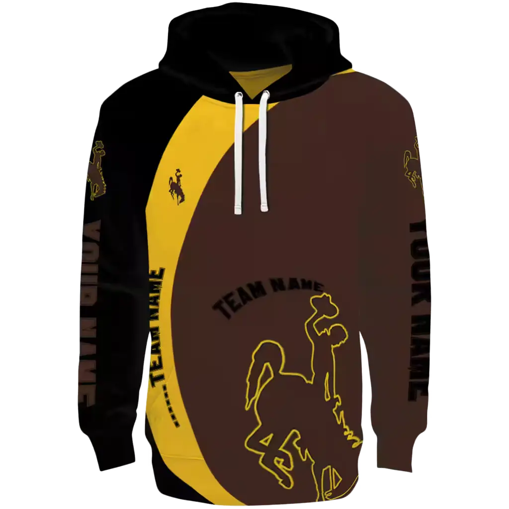 personalized wyoming cowboys minimalist design brown black hoodie best selling personalized wyoming cowboys minimalist design brown black hoodie best selling