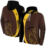 personalized wyoming cowboys minimalist design brown black hoodie best selling