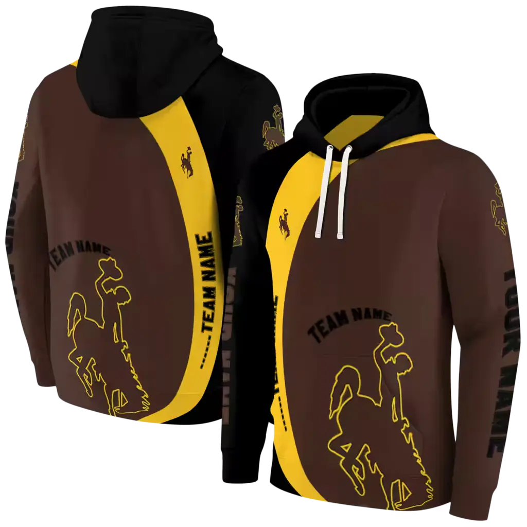 personalized wyoming cowboys minimalist design brown black hoodie fashion forward personalized wyoming cowboys minimalist design brown black hoodie fashion forward