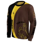 personalized wyoming cowboys minimalist design brown black hoodie best selling